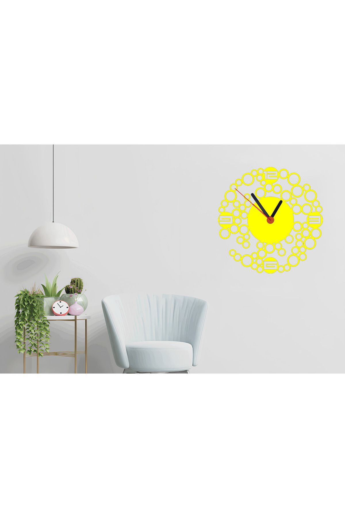 BaggyMood YUVARLAK ÇOK RENKLİ 40*40CM DUVAR SAATİ