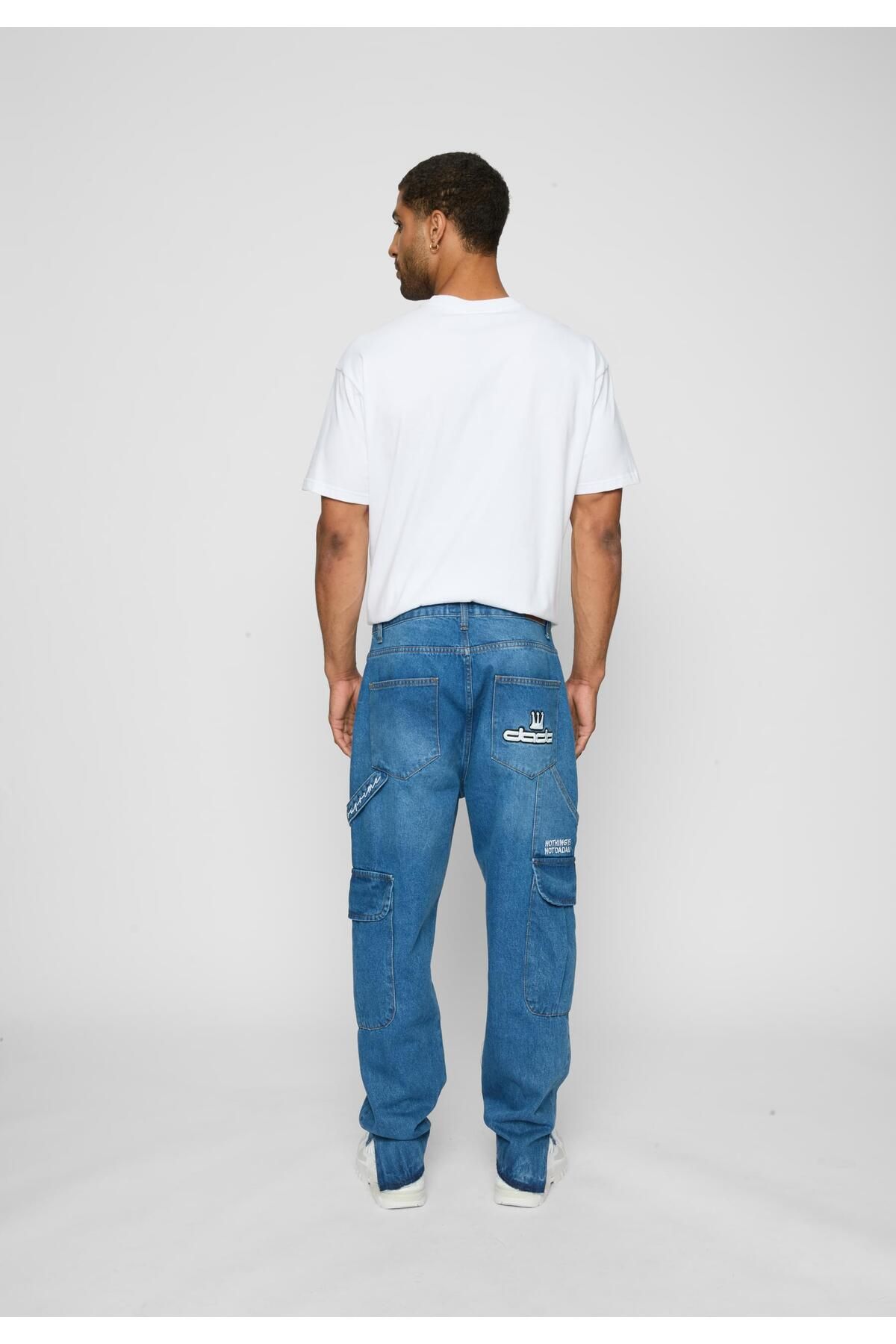 Dada Supreme-Worker Cut Off Cargo Baggy Jeans 6
