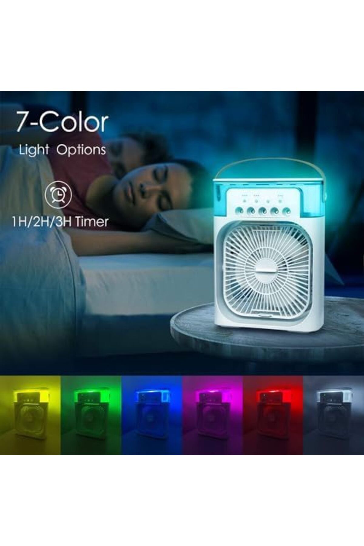 Generic-مروحة صغيرة محمولة من SHENGYI، مروحة تبريد سريعة لسطح المكتب مزودة بإضاءة LED، متعددة الاستخدامات 5