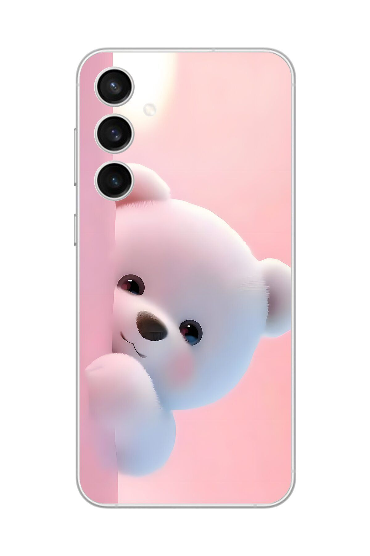Dali Design Samsung Galaxy S23 FE Uyumlu Şeffaf Kılıf 1 Peluş Ayıcık Tasarımlı