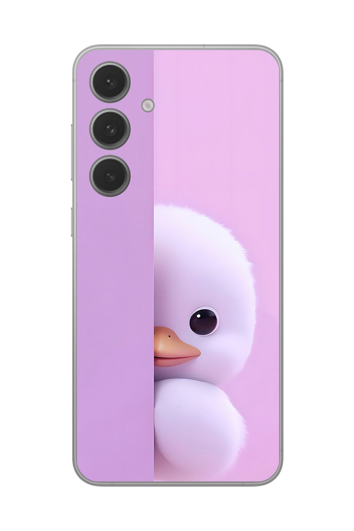 Dali Design Samsung Galaxy S24 Uyumlu Şeffaf Kılıf 3 Peluş Ördek Tasarımlı