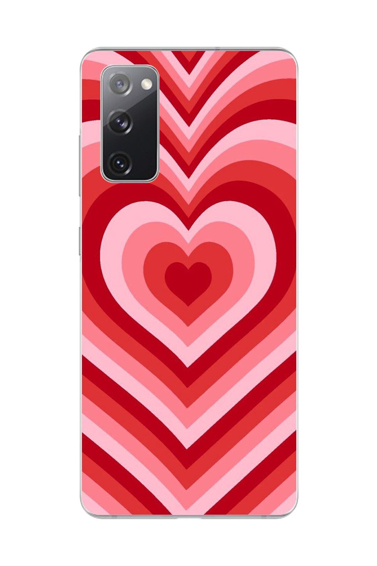 Dali Design Galaxy S20 FE Uyumlu Şeffaf Kılıf Kalp 3 Tasarımlı