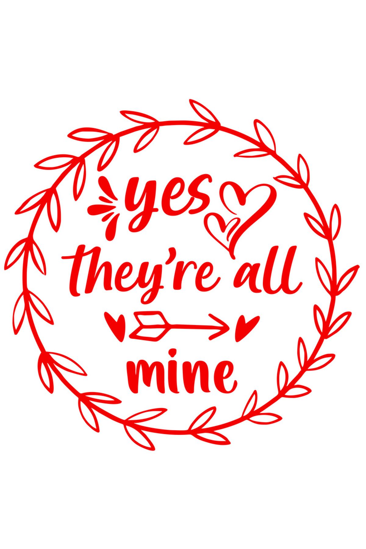 StoryGift Romania Sticker Adeziv 90cm Exterior Pentru O Mama Iubitoare Cu Mesajul "yes, They're All Mine" - Da, - One Size