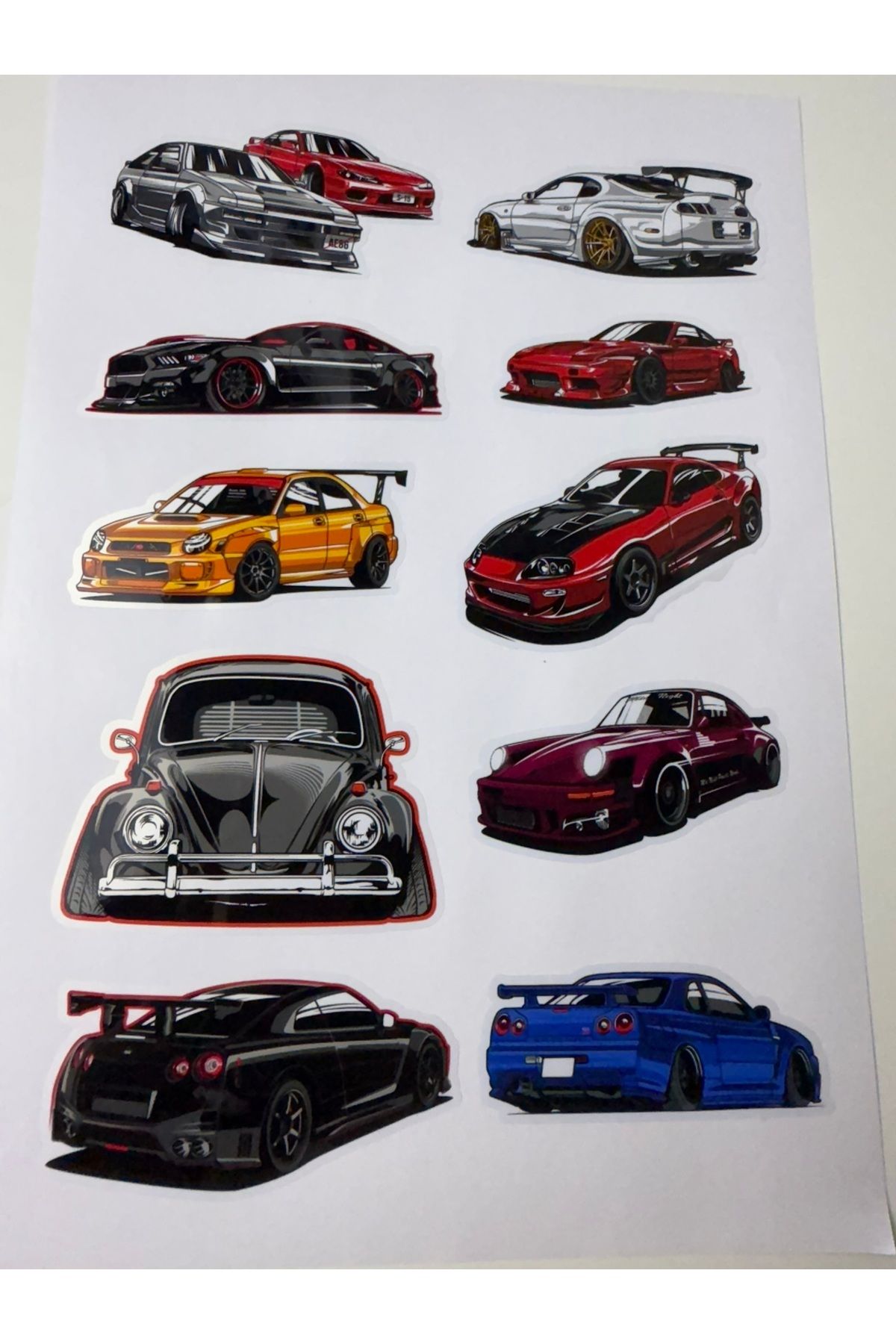 cakaybu Araba Sticker ( Etiket ) notebook,kask, duvar, bisiklet, motosiklet, dolap, kapı A4 Boyutlarında