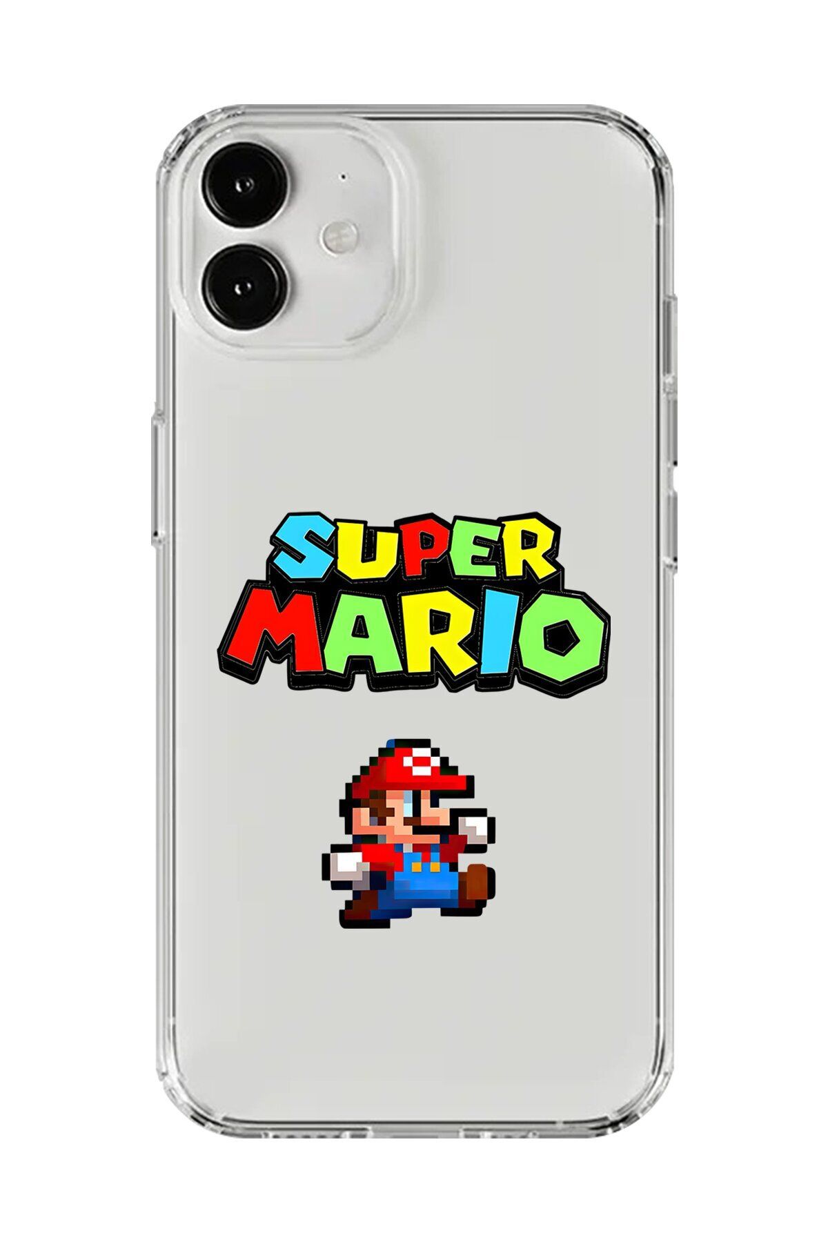 Dali Design iPhone 12 Uyumlu Şeffaf Kılıf 2 Mario Tasarımlı
