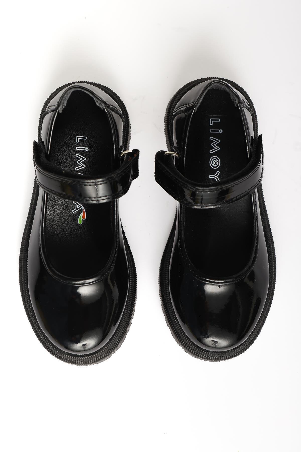 Limoya-Janina Black Patent Leather Velcro Detailed Daily Children's Shoes 4