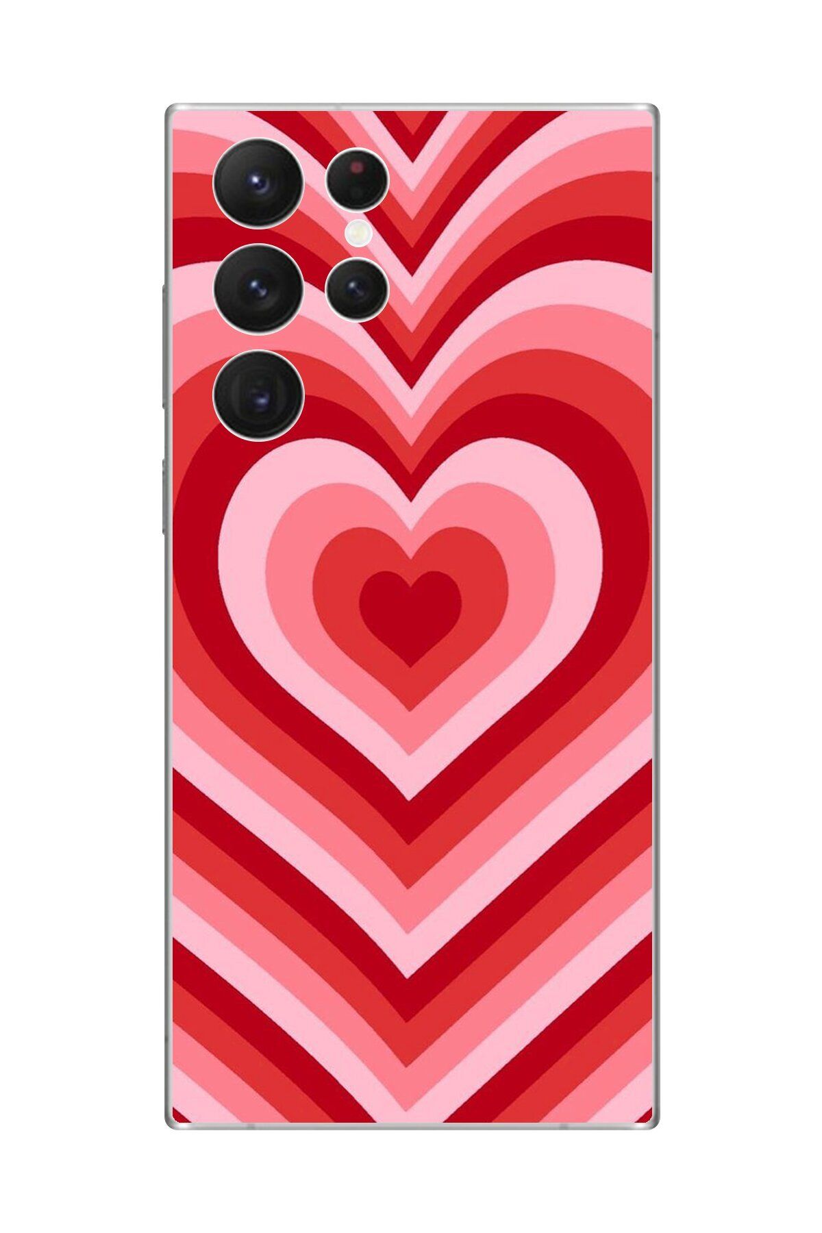 Dali Design Galaxy S22 Ultra Uyumlu Şeffaf Kılıf Kalp 3 Tasarımlı
