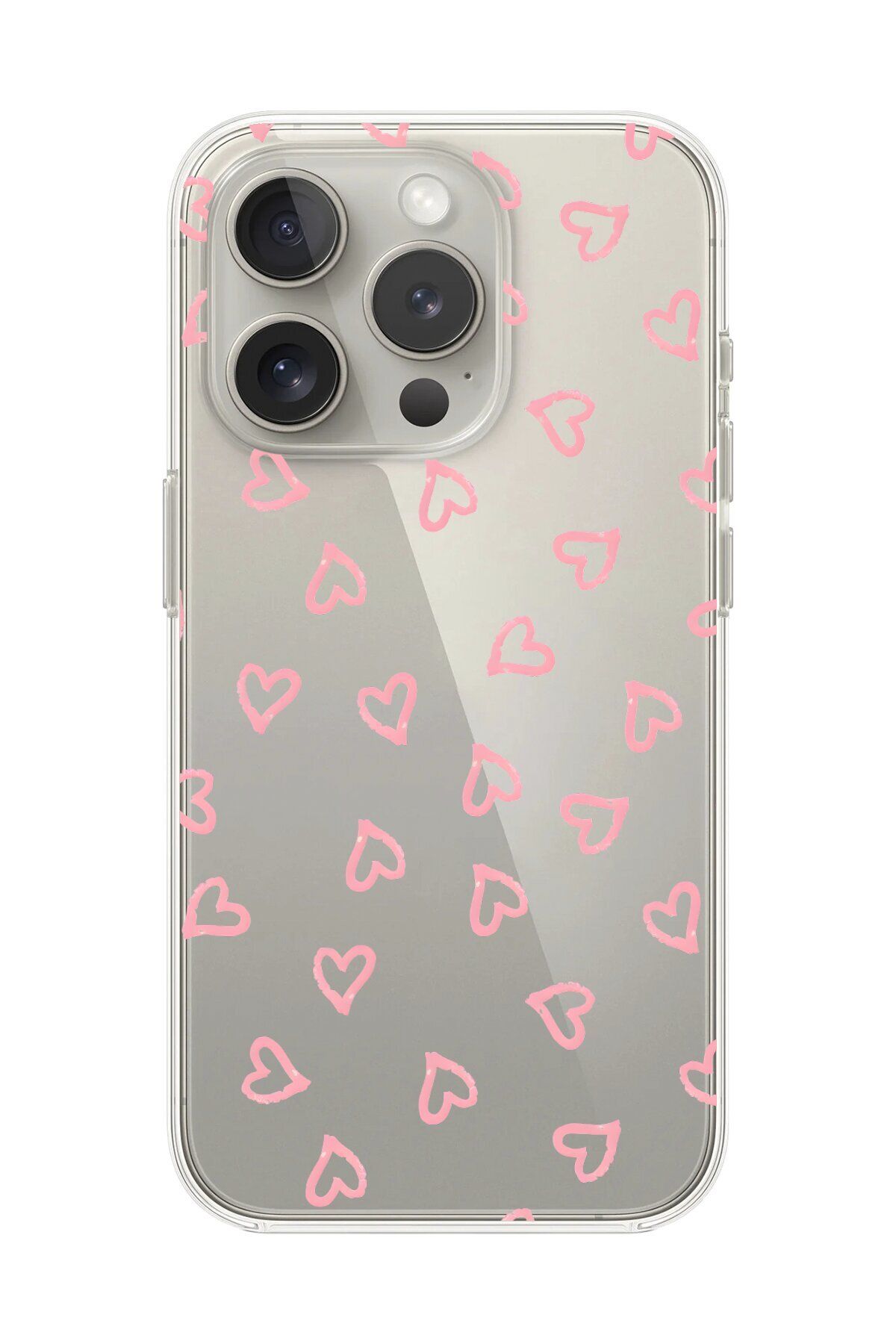 Dali Design iPhone 13 Pro Uyumlu Şeffaf Kılıf Şeffaf Kalp 3 Tasarımlı