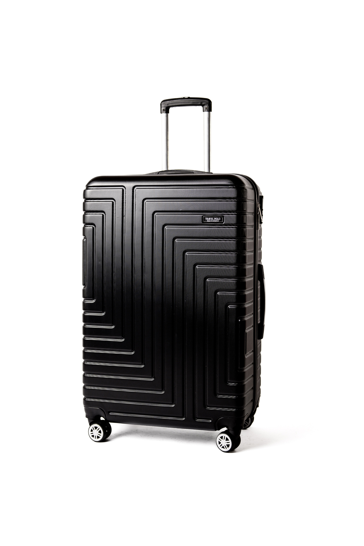 Travel POLO-Medium trolley, TRAVEL POLO, 67x41x29cm, A1004, checked luggage. ABS suitcase, Black 1