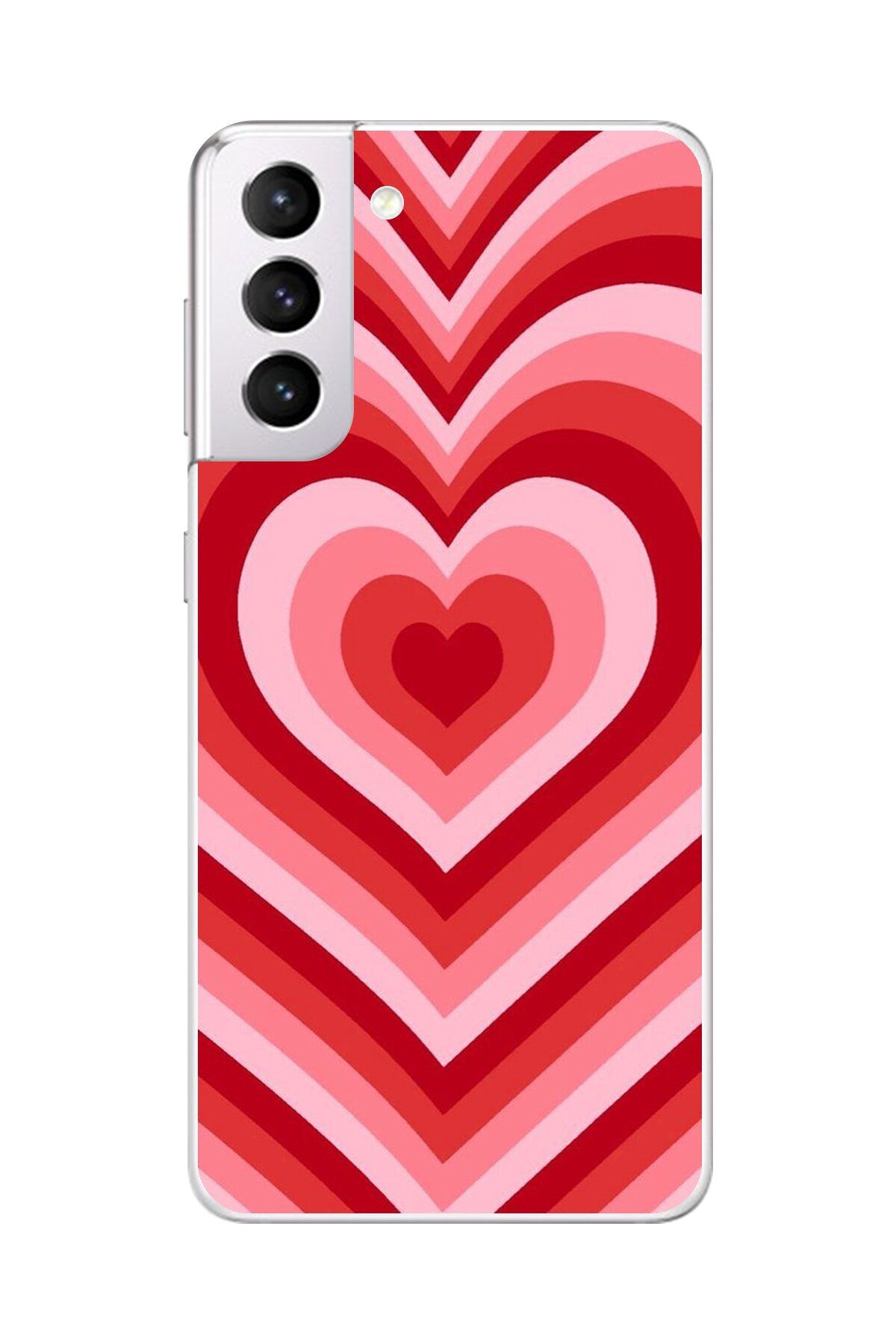 Dali Design Galaxy S21 Uyumlu Şeffaf Kılıf Kalp 3 Tasarımlı