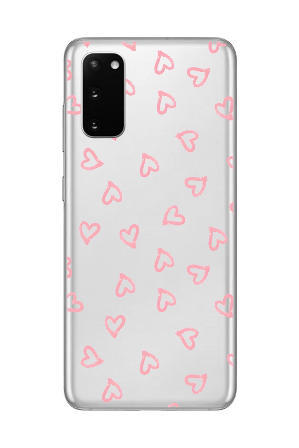 Dali Design Galaxy S20+ Uyumlu Şeffaf Kılıf Şeffaf Kalp 3 Tasarımlı