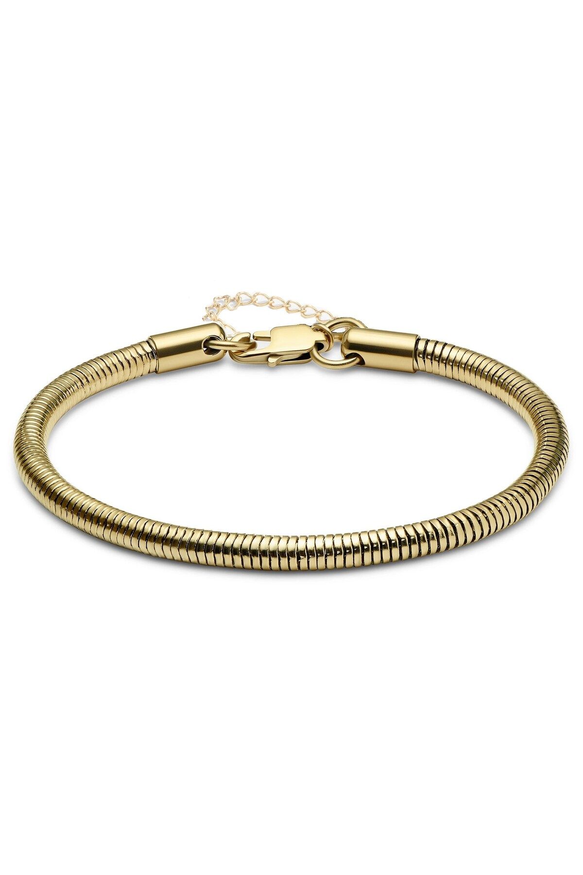 YümanınYumağı Unisex Altın Snake Zincir Çelik Bileklik (4 mm)