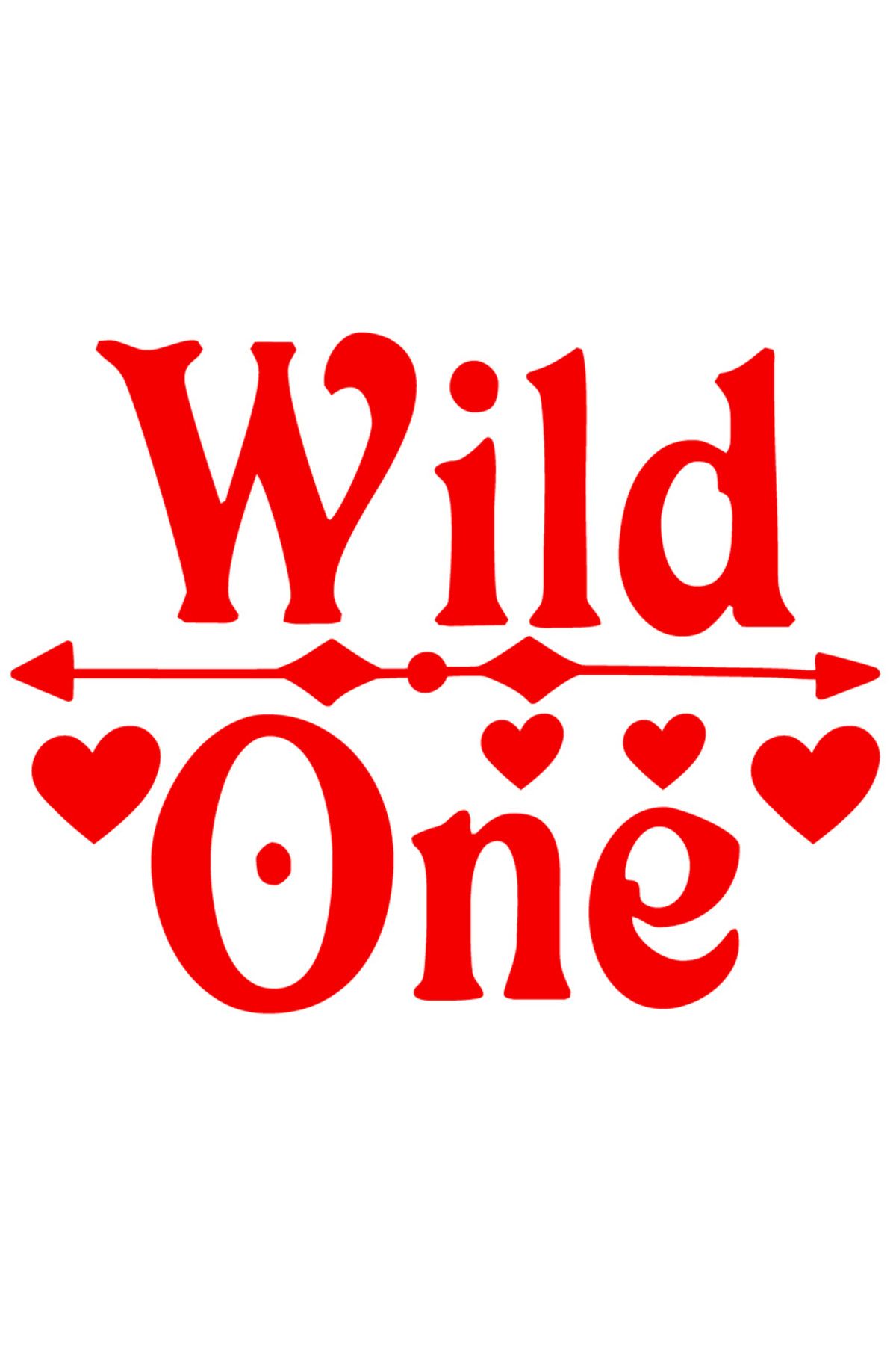 StoryGift Romania Sticker Exterior Cu Inimioare Si Textul In Limba Engleza "wild One" - Cel Salbatic Natura , Vinyl - One Size