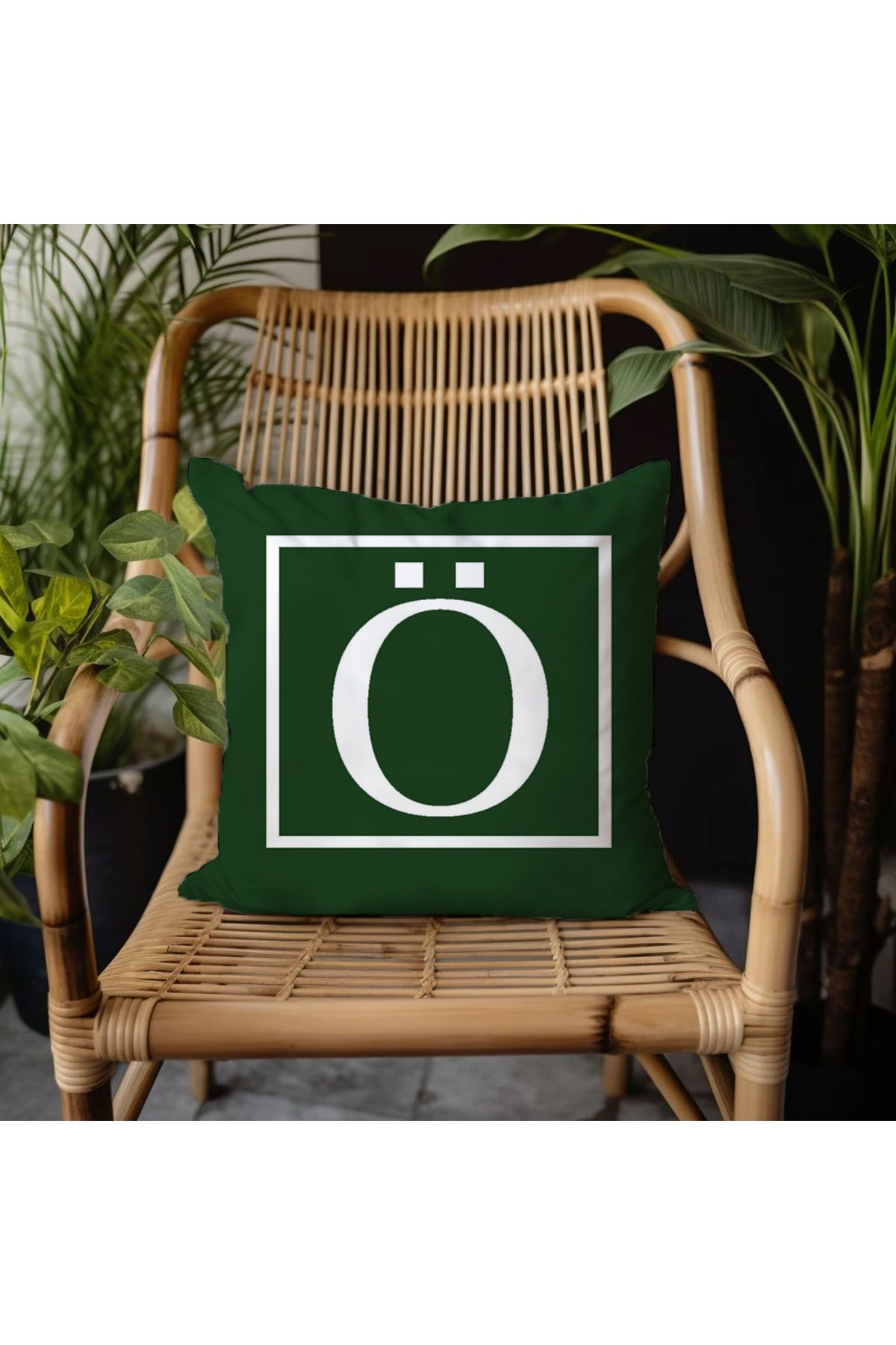 GREENDECOR Ö Harfi Elyaf Dolgulu Kırlent Ö Harfli Süs Yastık Dekoratif Kırlent 25x25 veya 40x40cm Hediyelik