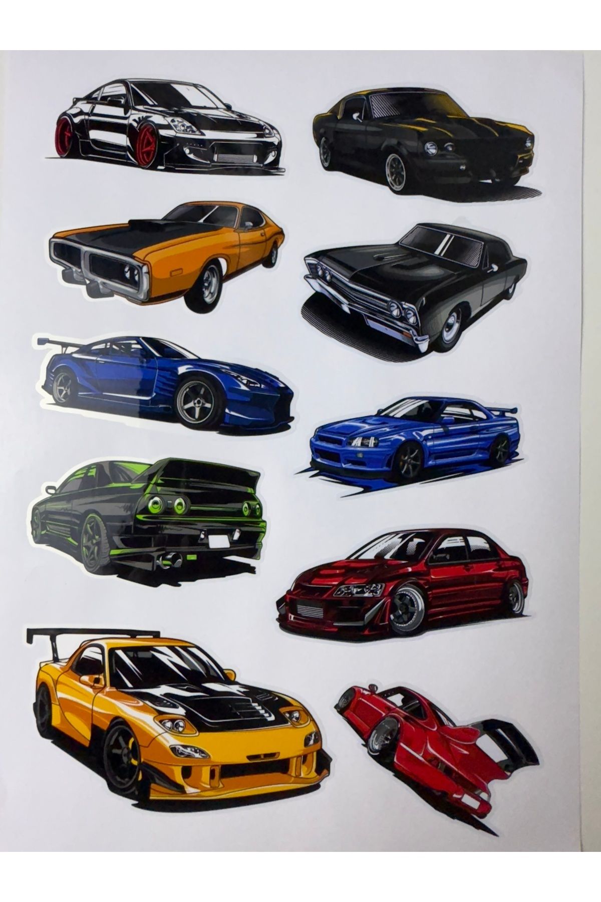 cakaybu Araba Sticker ( Etiket ) notebook,kask, duvar, bisiklet, motosiklet, dolap, kapı A4 Boyutlarında