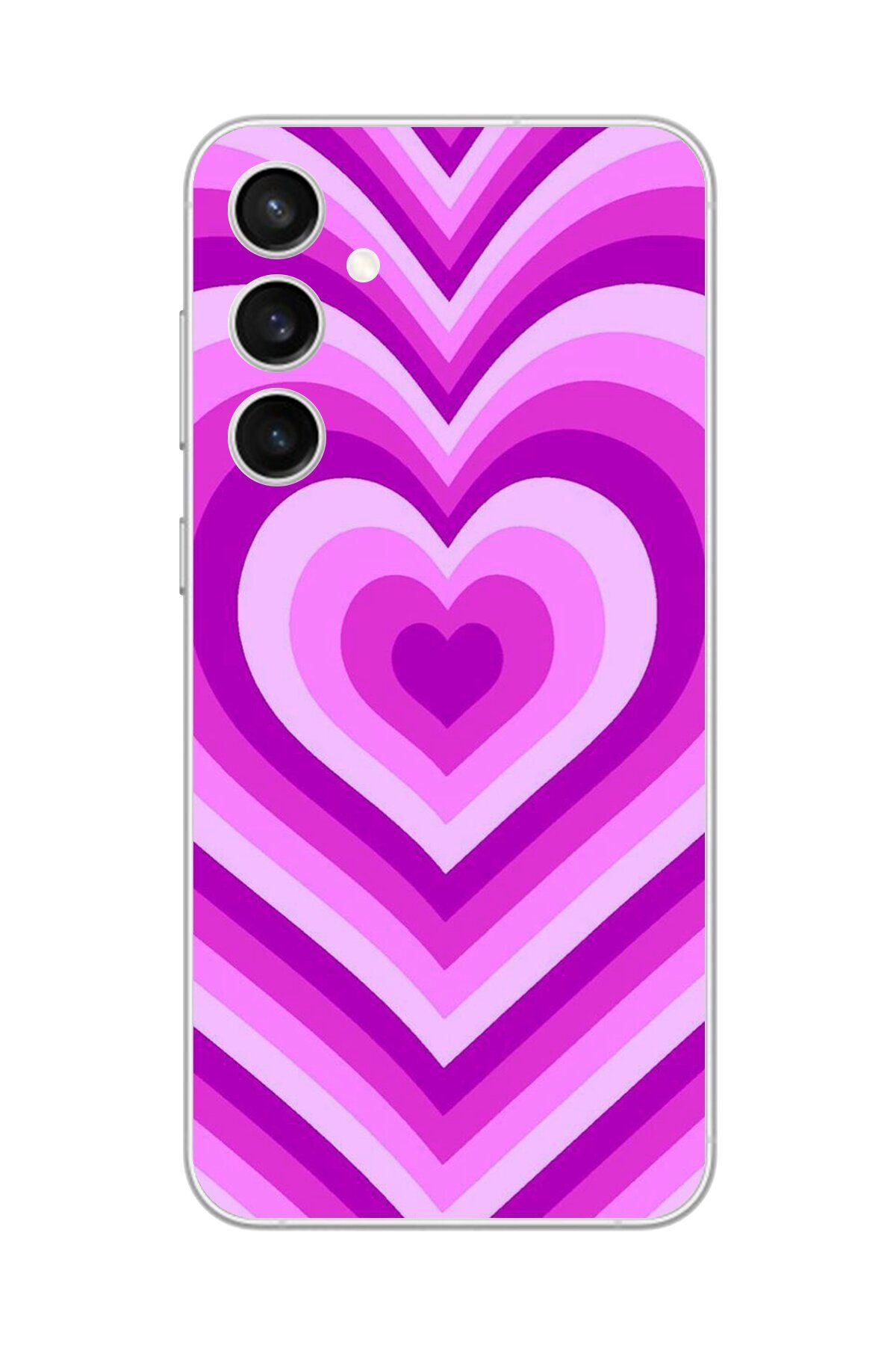Dali Design Galaxy S23 FE Uyumlu Şeffaf Kılıf Kalp 2 Tasarımlı