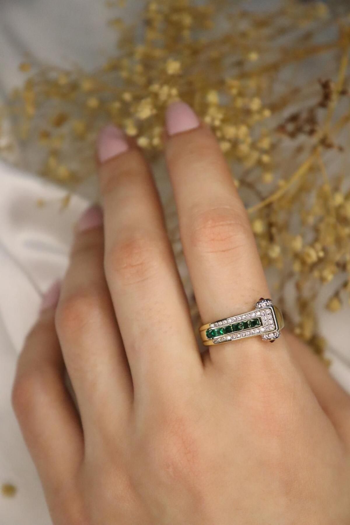 mercanjewelry 14k Ayarlanabilir Zirkon Taşlı Yüzük