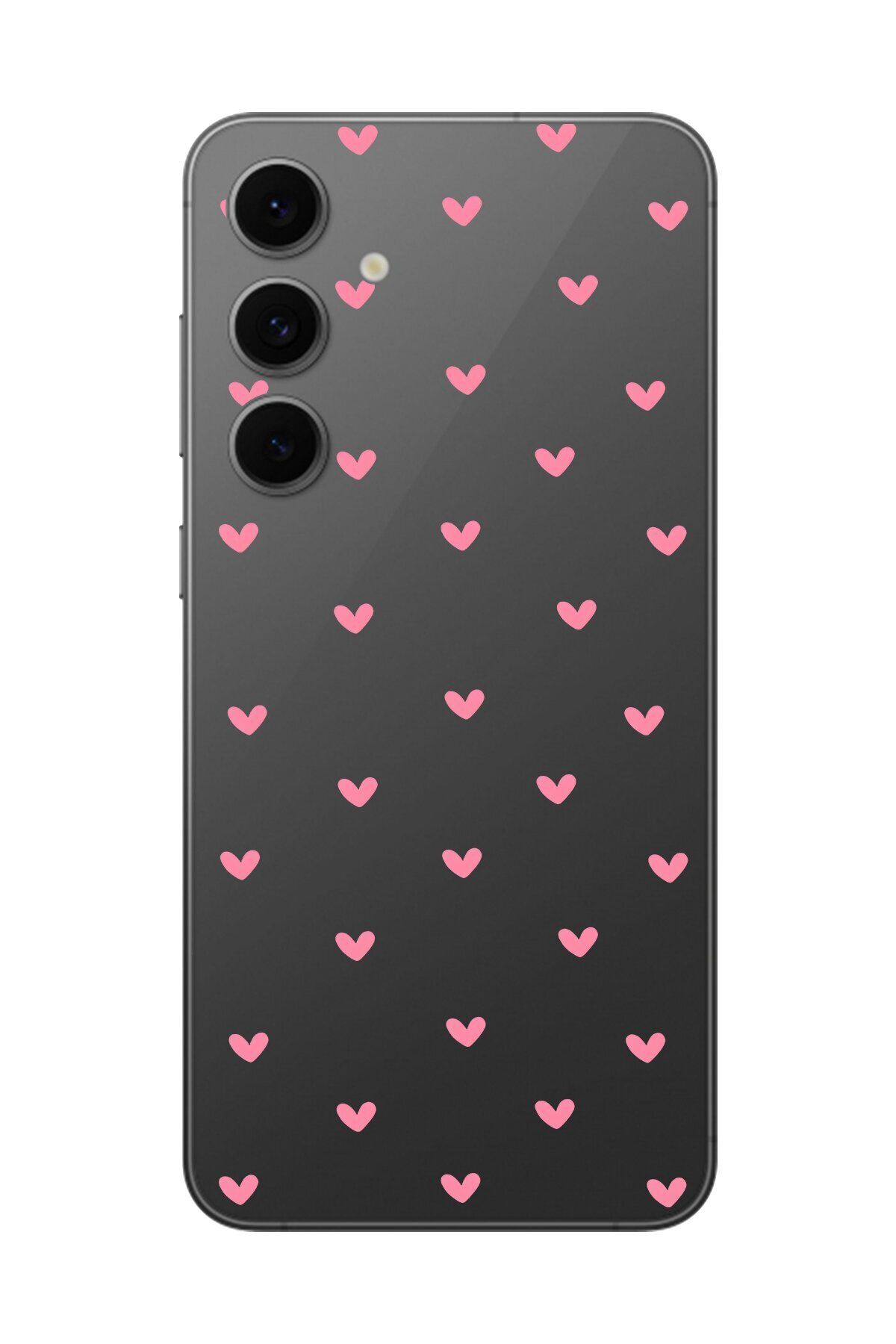 Dali Design Galaxy S24 FE Uyumlu Şeffaf Kılıf Şeffaf Kalp 1 Tasarımlı