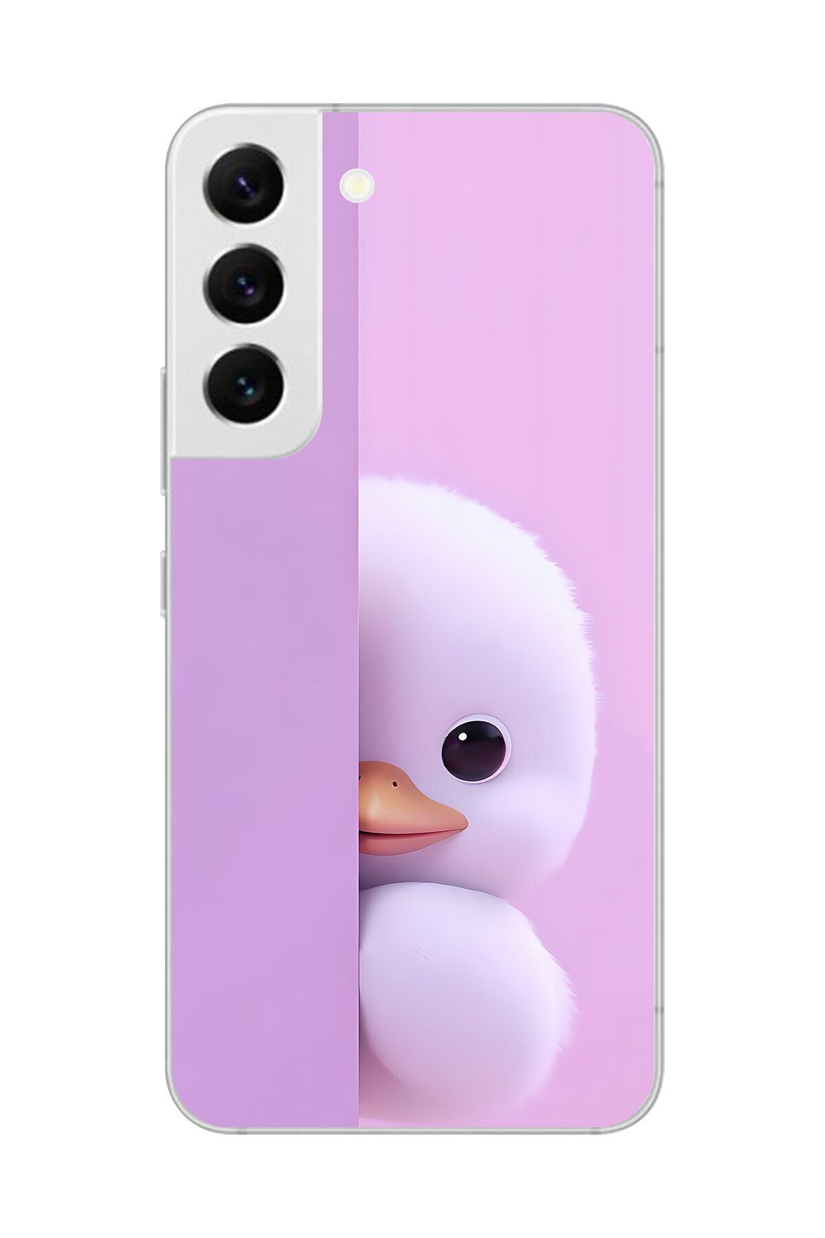 Dali Design Samsung Galaxy S22 Uyumlu Şeffaf Kılıf 3 Peluş Ördek Tasarımlı