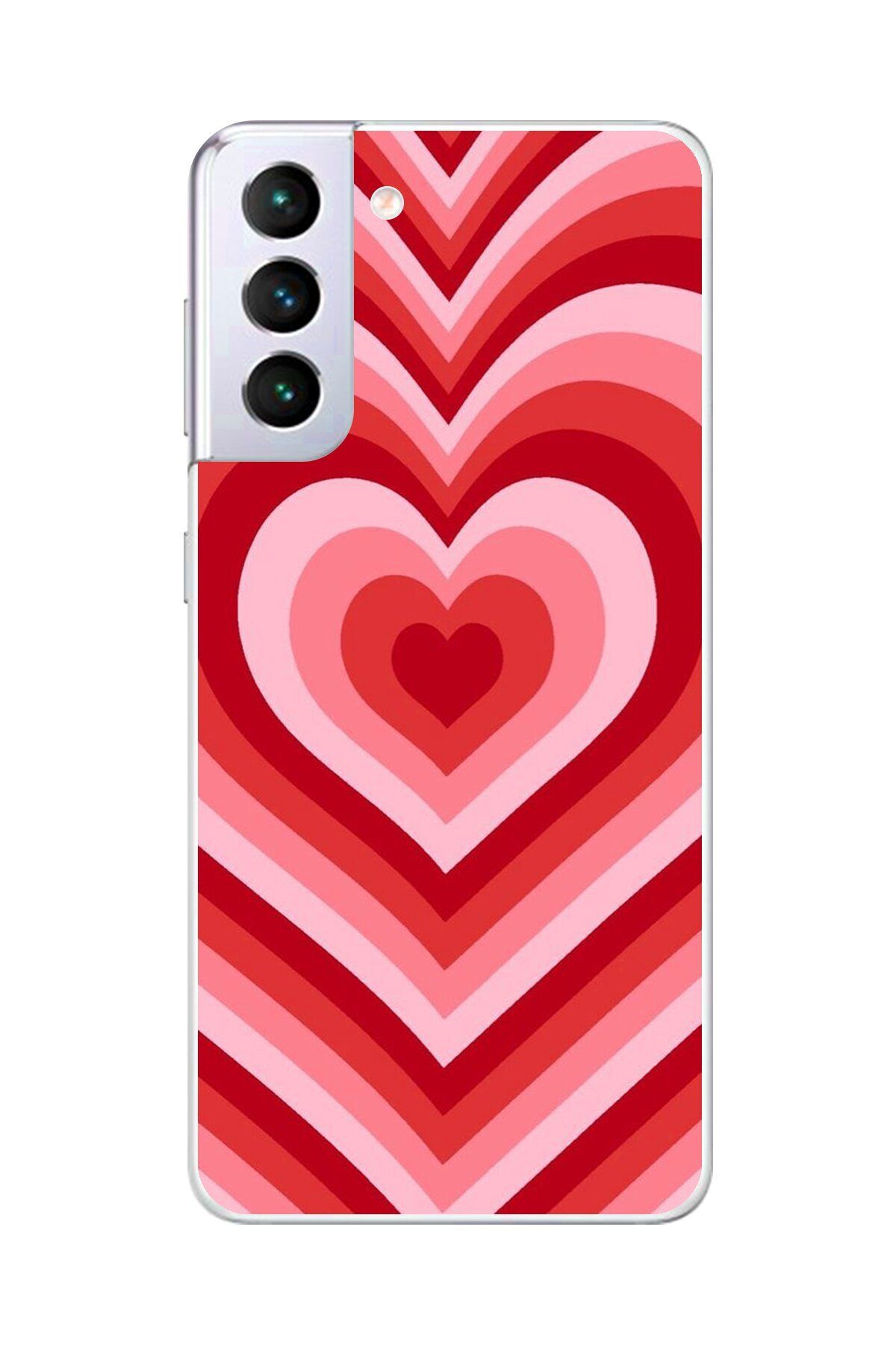 Dali Design Galaxy S21+ Uyumlu Şeffaf Kılıf Kalp 3 Tasarımlı