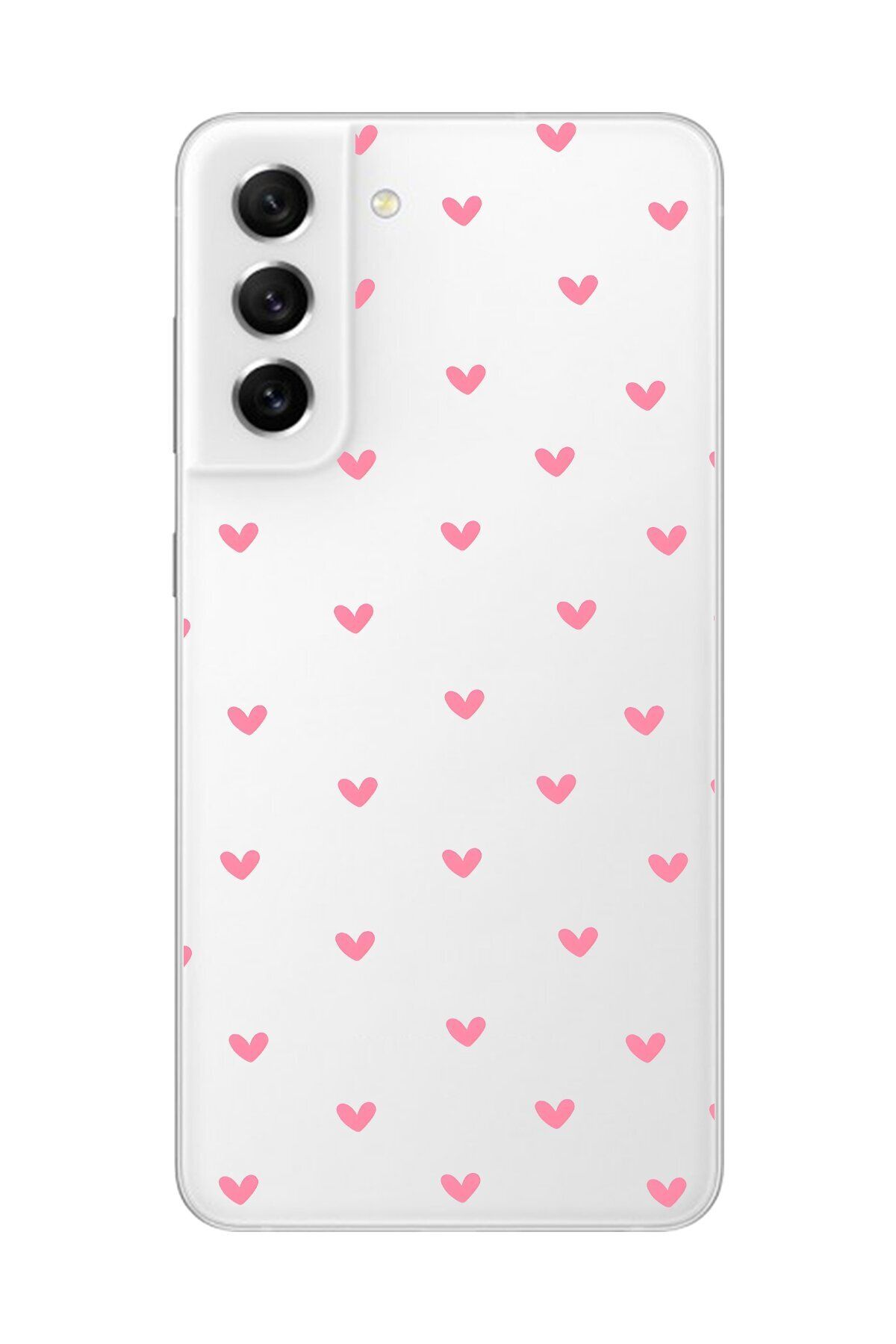 Dali Design Galaxy S21 FE Uyumlu Şeffaf Kılıf Şeffaf Kalp 1 Tasarımlı