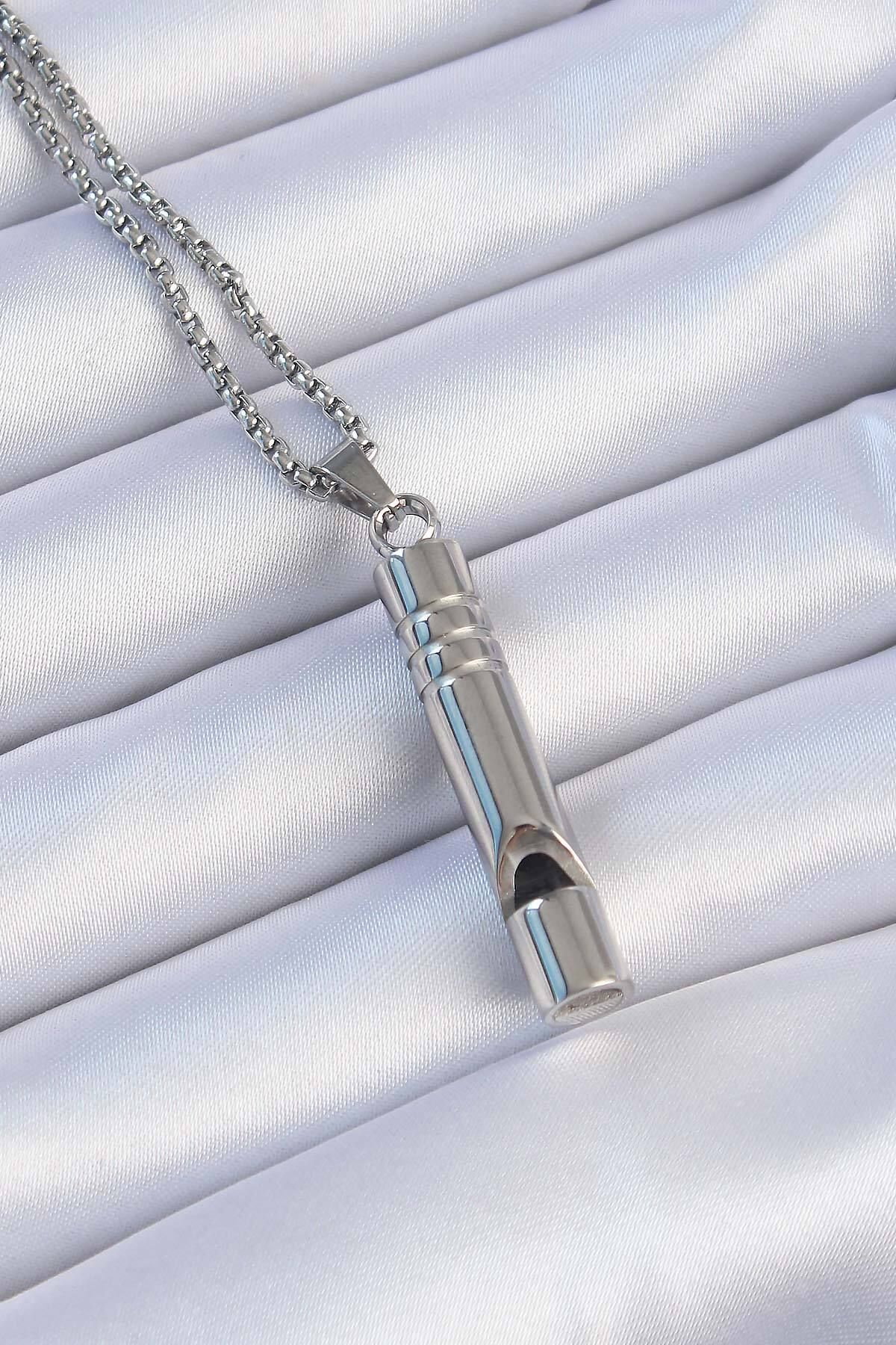Clariss Acil Durum Düdüğü 316L Çelik Kararma Yapmaz Yüksek Desibel Kolye Unisex