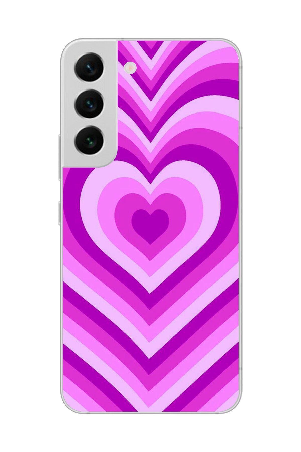Dali Design Galaxy S22+ Uyumlu Şeffaf Kılıf Kalp 2 Tasarımlı