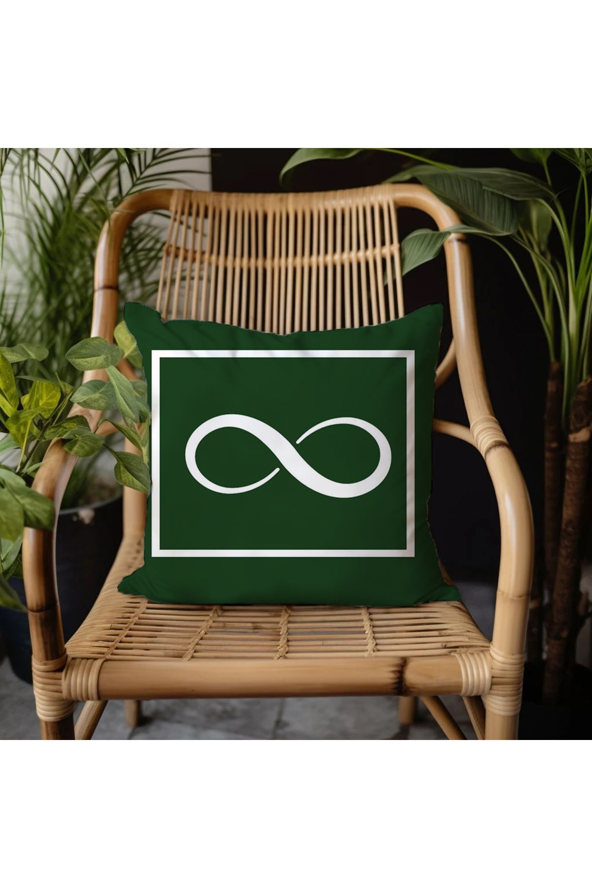 GREENDECOR Sonsuzluk İşareti Elyaf Dolgulu Kırlent Aşk Süs Yastık Dekoratif Kırlent 25x25 Ya Da 40x40 Hediyelik