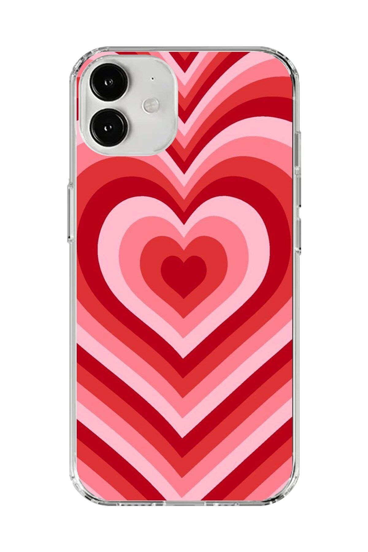 Dali Design iPhone 12 Mini Uyumlu Şeffaf Kılıf Kalp 3 Tasarımlı