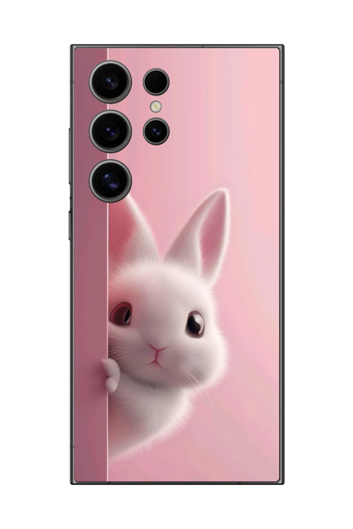 Dali Design Samsung Galaxy S24 Ultra Uyumlu Şeffaf Kılıf 5 Peluş Tavşan Tasarımlı