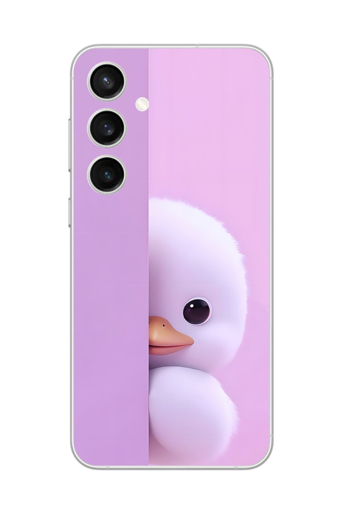 Dali Design Samsung Galaxy S23+ Uyumlu Şeffaf Kılıf 3 Peluş Ördek Tasarımlı