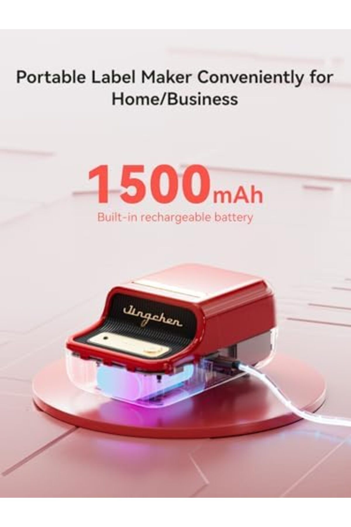 NiiMbot-B21 Mini Thermal Inkless Label Maker Compatible with iOS and Android, for Home Organisation, 6