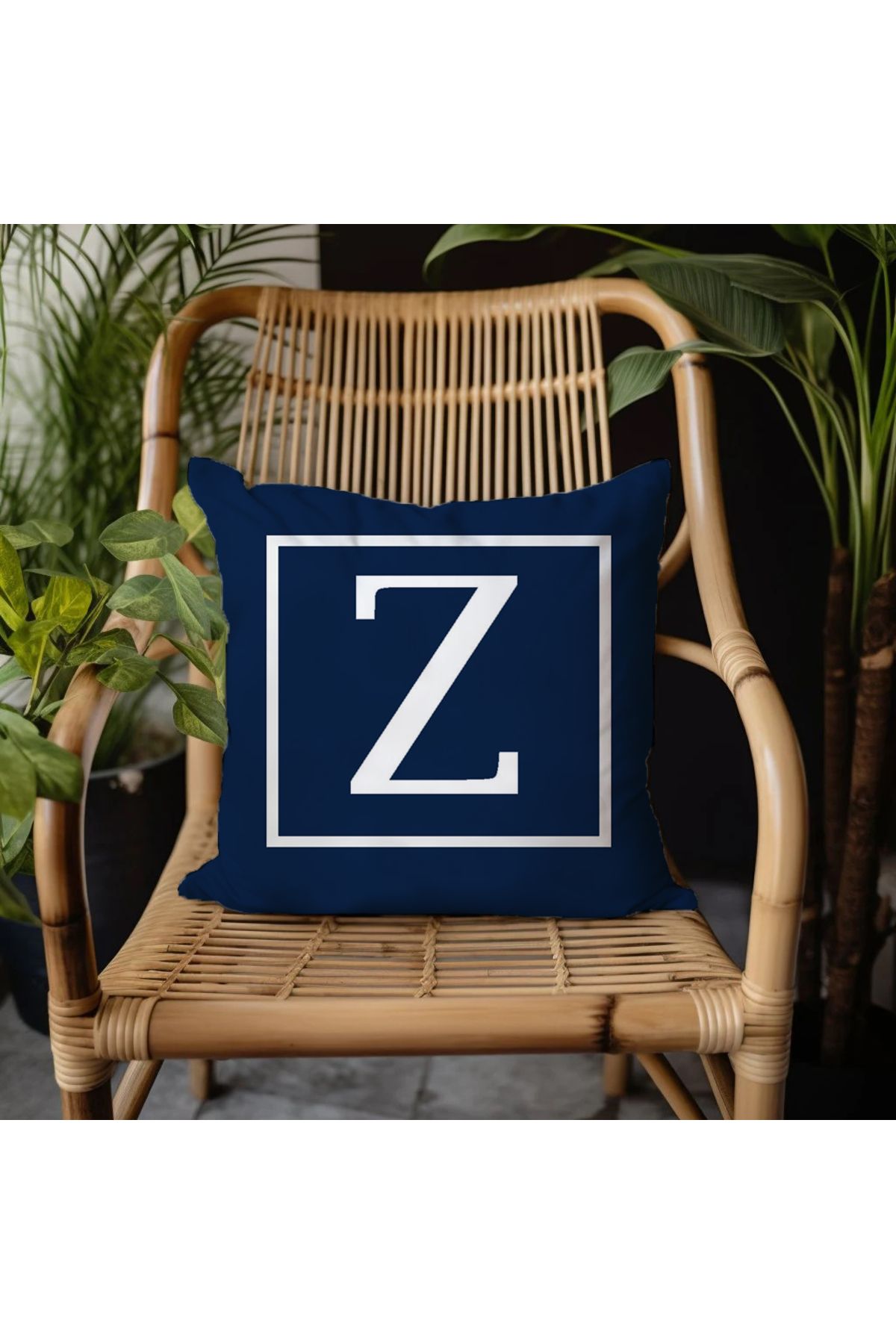 GREENDECOR Z Harfi Elyaf Dolgulu Kırlent Z Harfli Süs Yastık Dekoratif Kırlent 25x25 veya 40x40cm Hediyelik