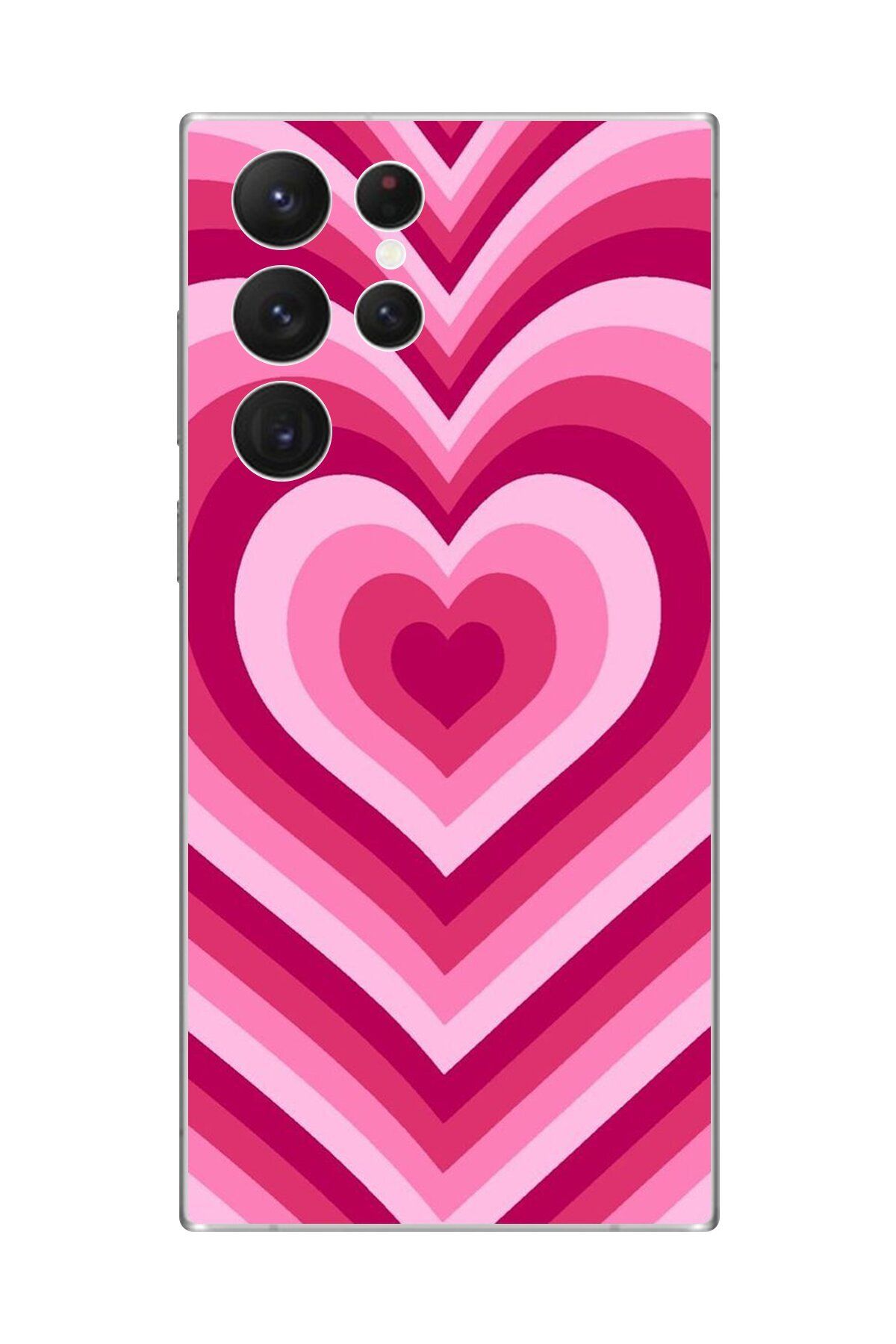 Dali Design Galaxy S22 Ultra Uyumlu Şeffaf Kılıf Kalp 1 Tasarımlı