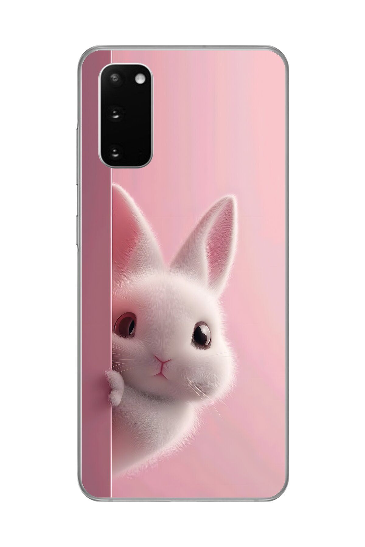 Dali Design Samsung Galaxy S20 Uyumlu Şeffaf Kılıf 5 Peluş Tavşan Tasarımlı