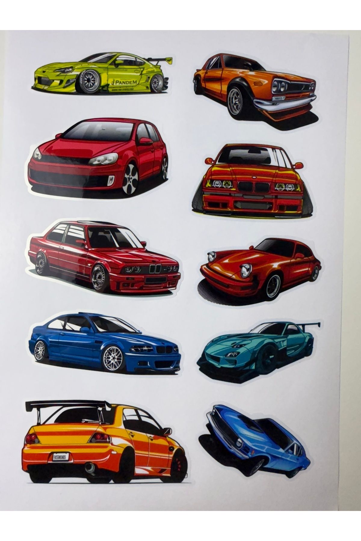 cakaybu Araba Sticker ( Etiket ) notebook,kask, duvar, bisiklet, motosiklet, dolap, kapı A4 Boyutlarında