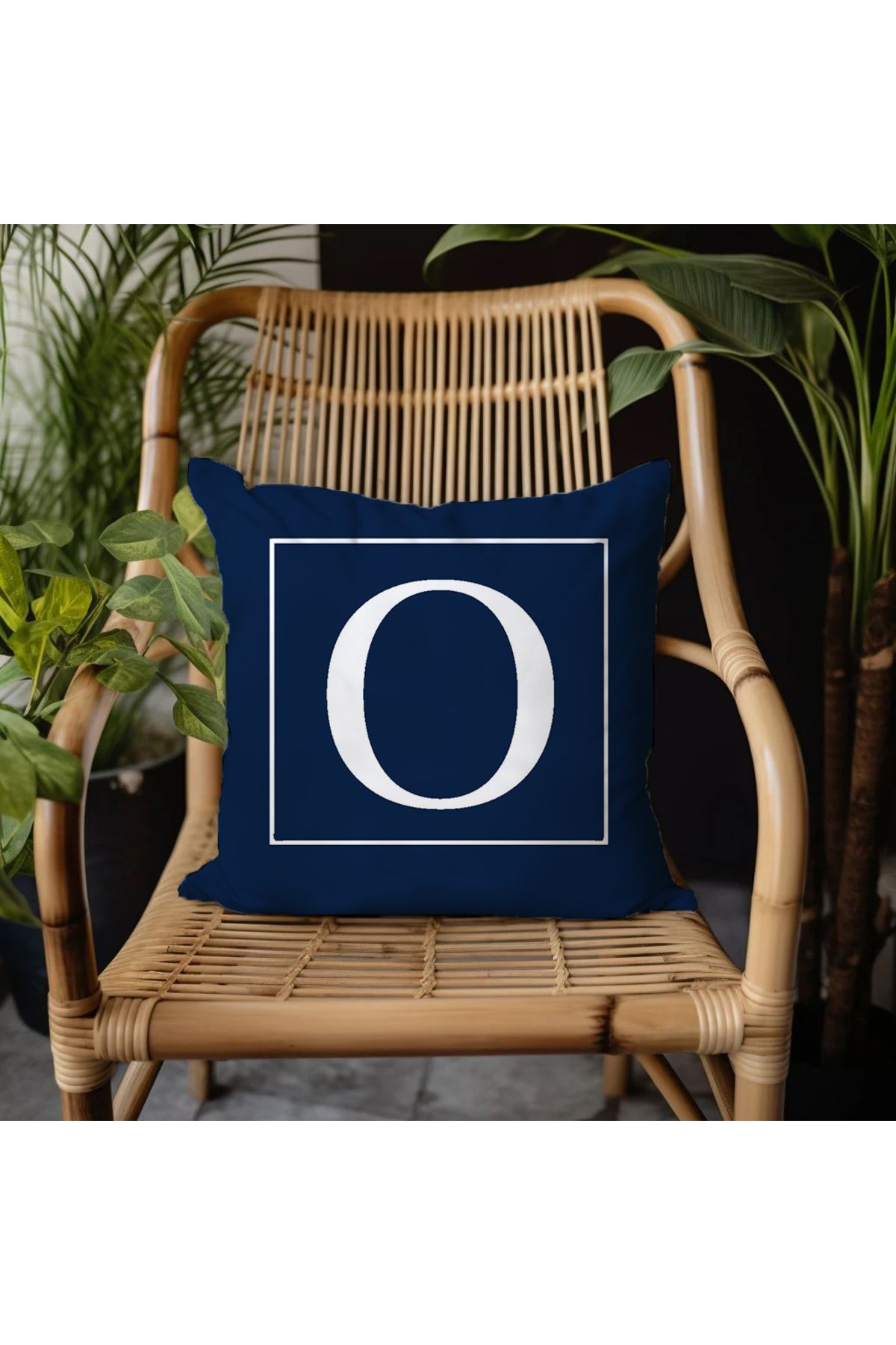 GREENDECOR O Harfi Elyaf Dolgulu Kırlent O Harfli Süs Yastık Dekoratif Kırlent 25x25 veya 40x40cm Hediyelik