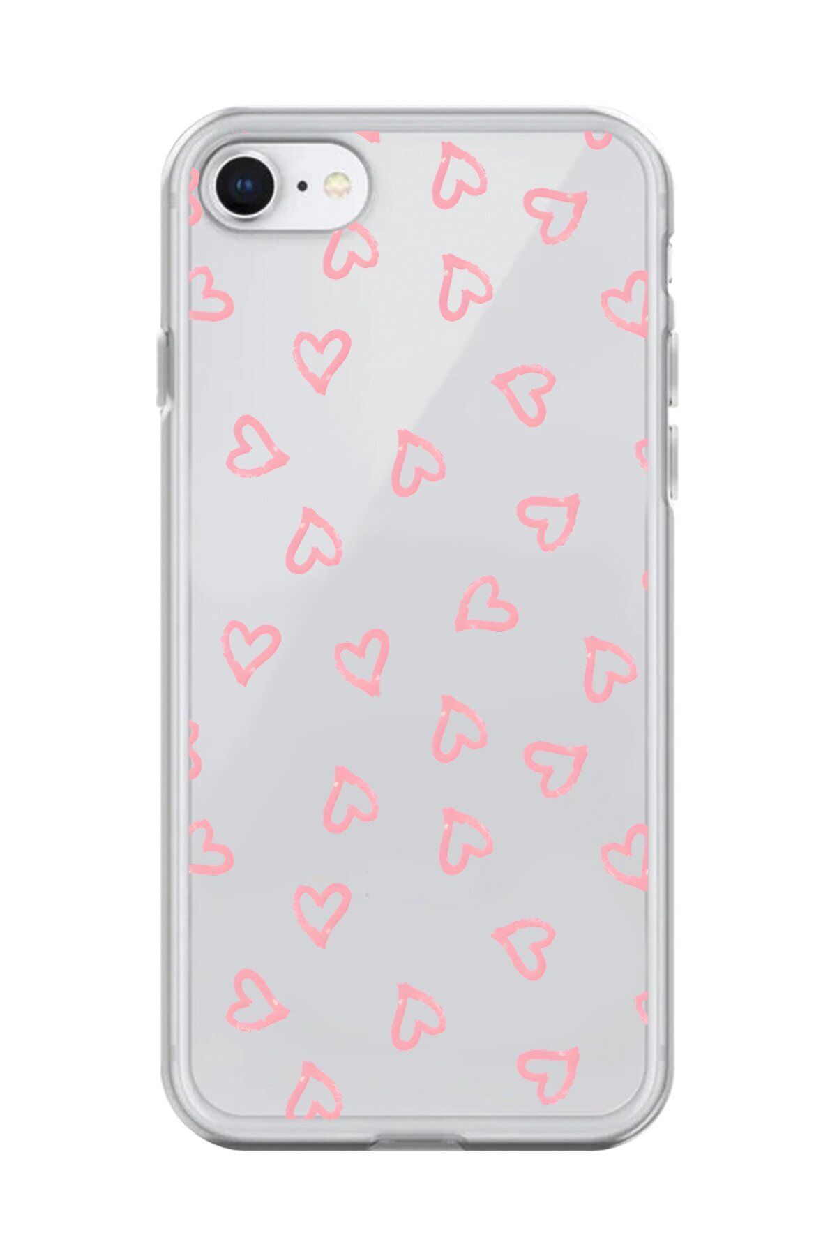 Dali Design iPhone 6S Uyumlu Şeffaf Kılıf Şeffaf Kalp 3 Tasarımlı