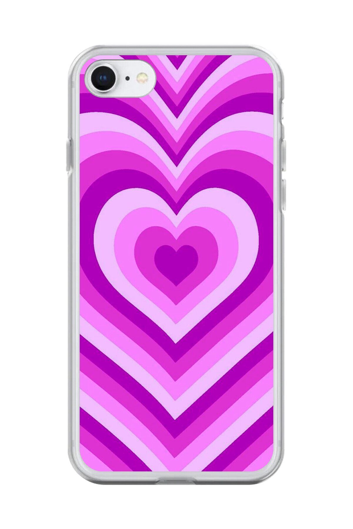 Dali Design iPhone 6 Plus Uyumlu Şeffaf Kılıf Kalp 2 Tasarımlı