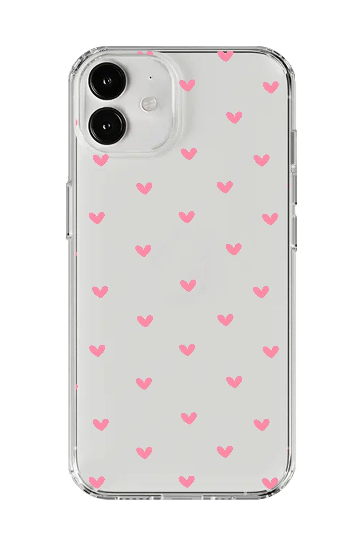 Dali Design iPhone 12 Mini Uyumlu Şeffaf Kılıf Şeffaf Kalp 1 Tasarımlı