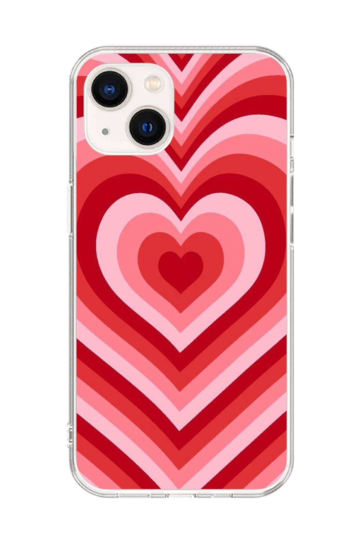 Dali Design iPhone 13 Mini Uyumlu Şeffaf Kılıf Kalp 3 Tasarımlı