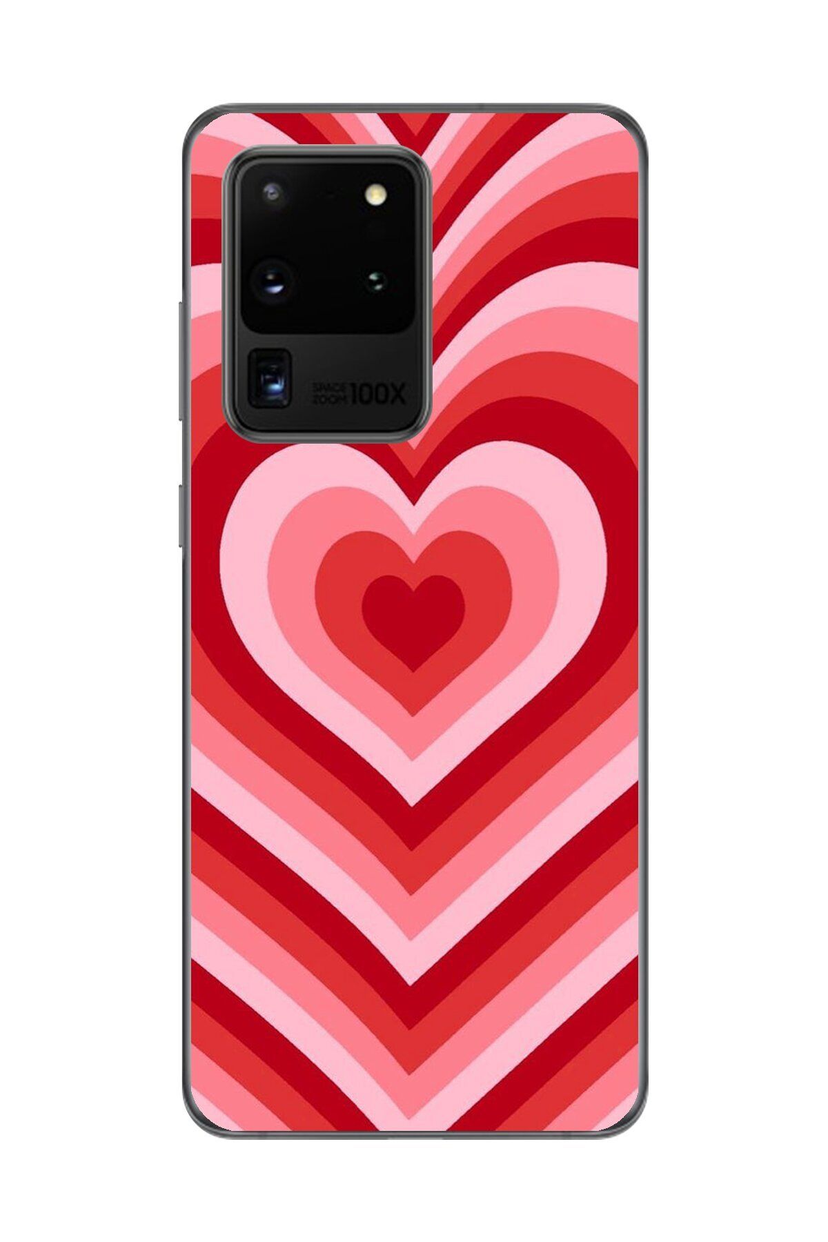 Dali Design Galaxy S20 Ultra Uyumlu Şeffaf Kılıf Kalp 3 Tasarımlı