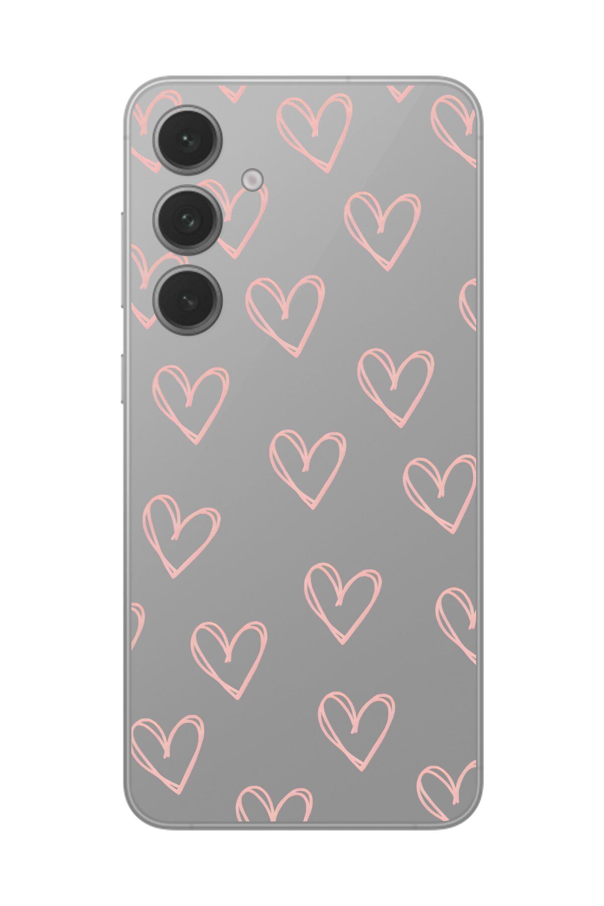 Dali Design Galaxy S24 Uyumlu Şeffaf Kılıf Şeffaf Kalp 2 Tasarımlı