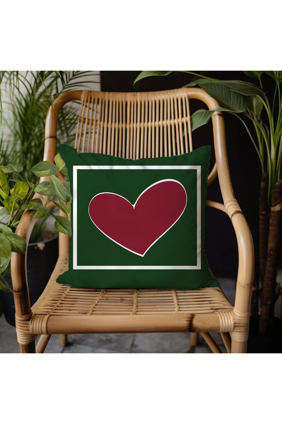GREENDECOR Kalp İşareti Elyaf Dolgulu Kırlent Aşk Süs Yastık Dekoratif Kırlent 25x25 Ya Da 40x40cm Hediyelik