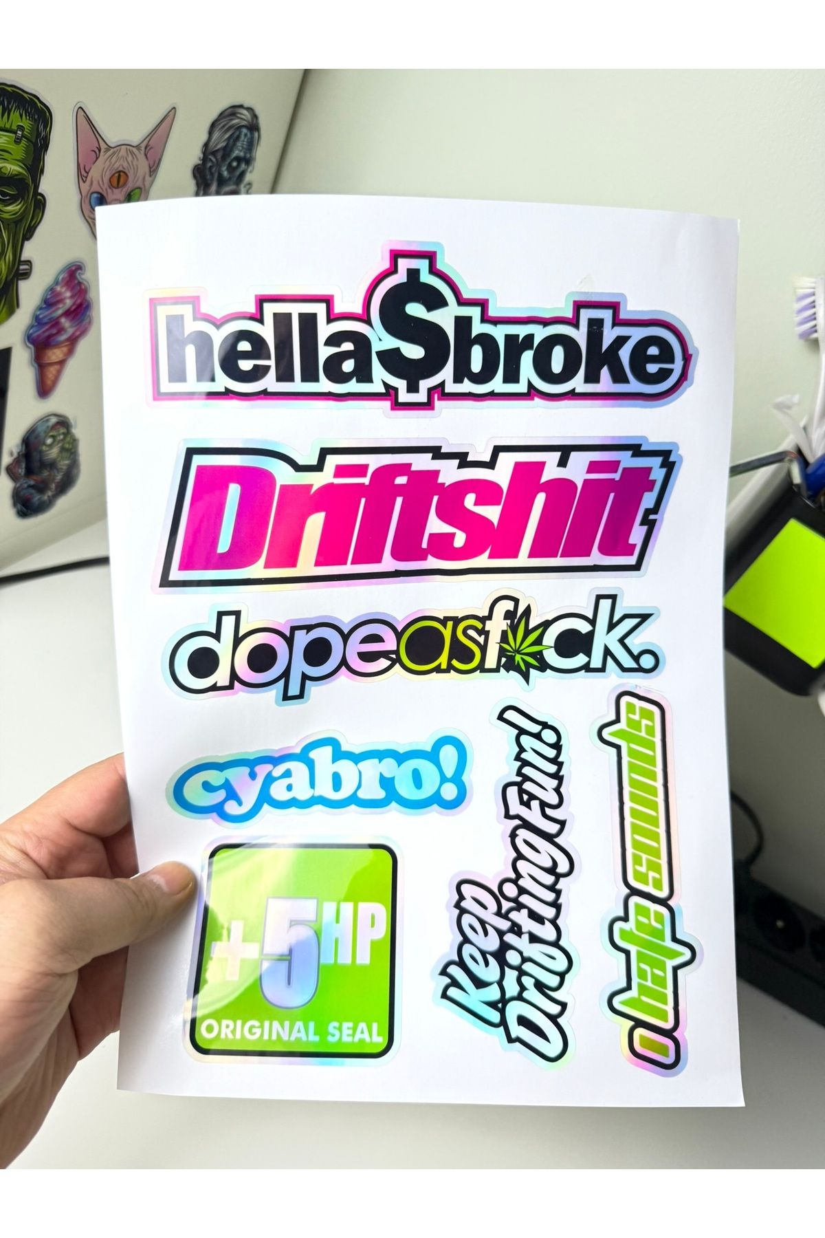 cakaybu Araba Sticker ( Etiket ) notebook,kask, duvar, bisiklet, motosiklet, dolap, kapı A4 Boyutlarında