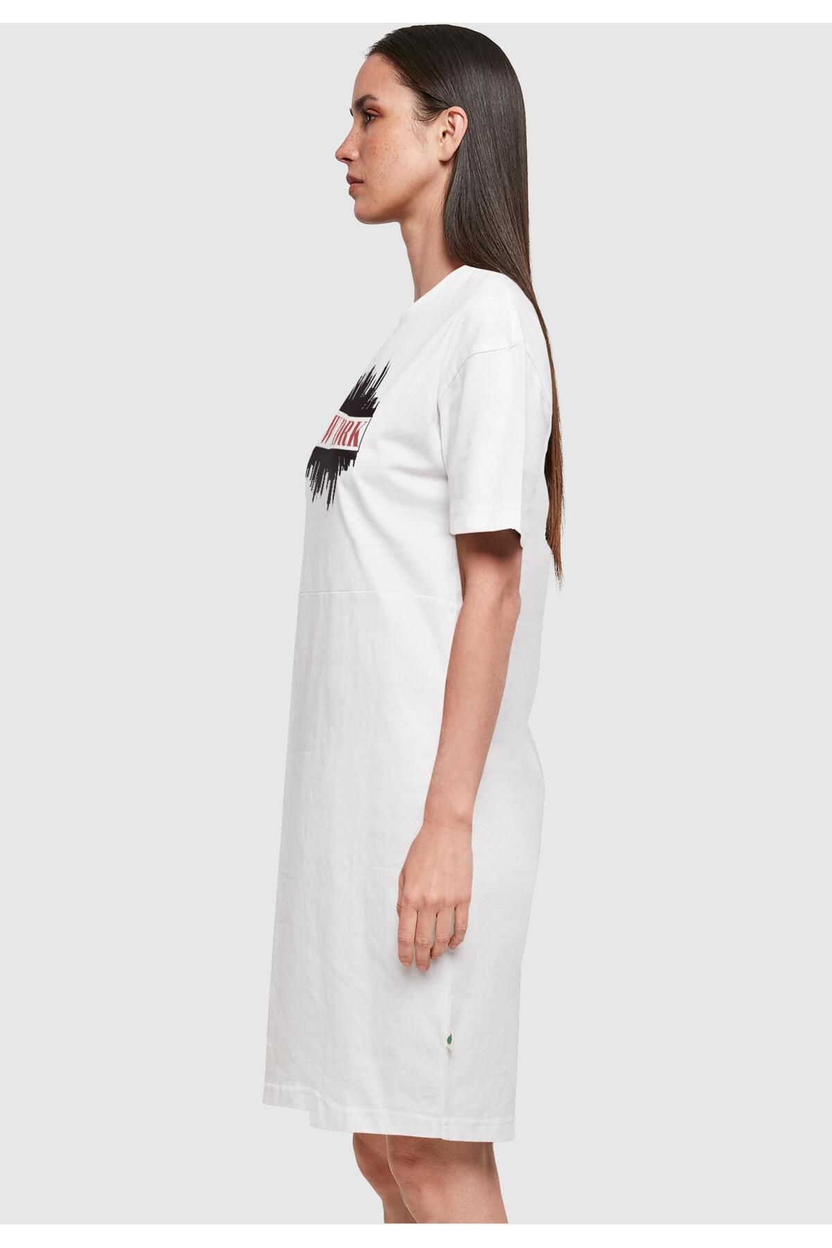 Merchcode-Damen Ladies New York Oversized Slit Tee Dress 4