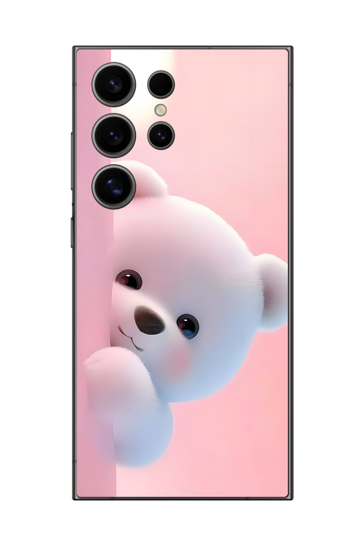 Dali Design Samsung Galaxy S24 Ultra Uyumlu Şeffaf Kılıf 1 Peluş Ayıcık Tasarımlı
