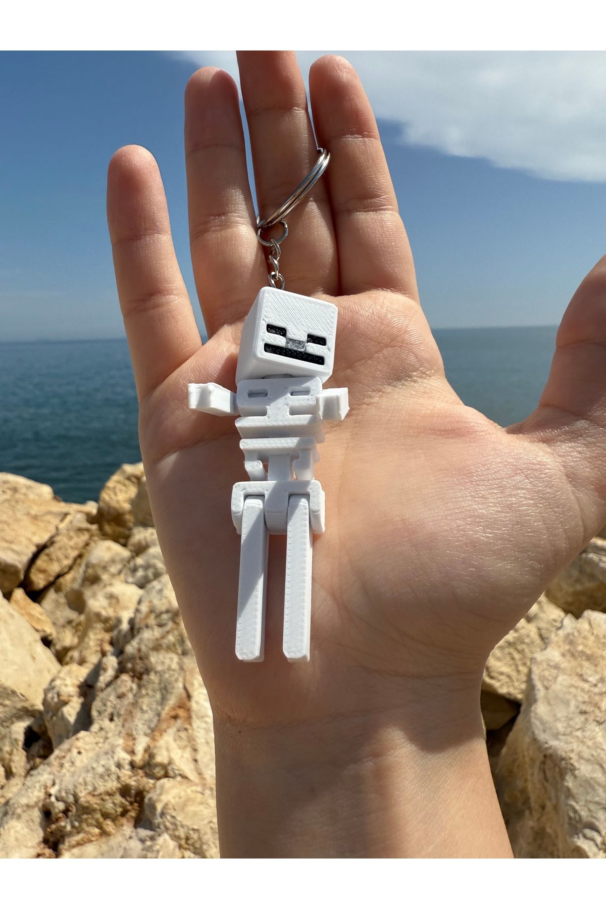 3dyonix Minecraft İskelet Temalı 3D Anahtarlık – El Yapımı, Efsanevi Detaylarla!