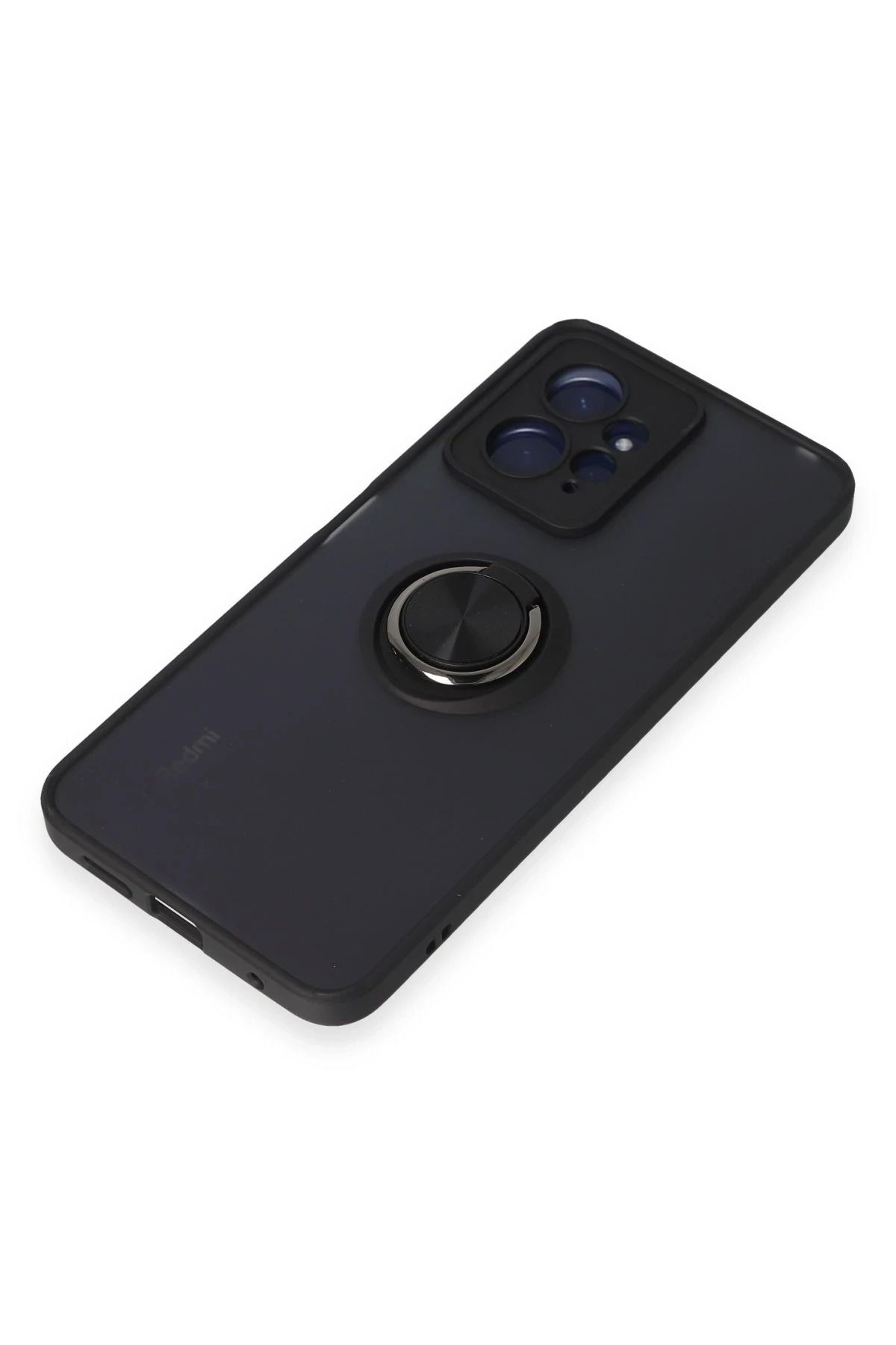 NewFace Xiaomi Redmi Note 12 4G Kılıf Montreal Yüzüklü Silikon Kapak - Siyah MRAYD