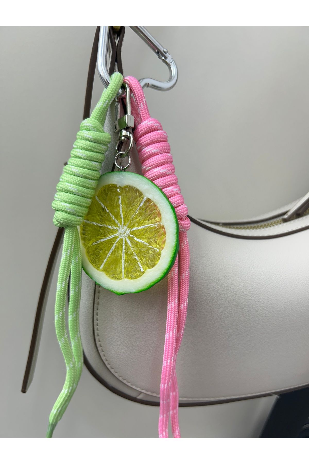 Şıngırmıngır Meyve Figürlü Limon Charm Çanta Aksesuar Anahtarlık